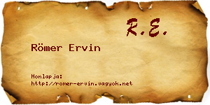 Römer Ervin névjegykártya